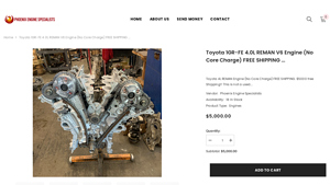 Toyota - 1GR-FE 4.0L REMAN V6 Engine