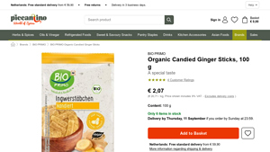 Piccantino - BIO PRIMO Organic Candied Ginger Sticks