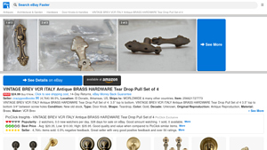 BREV - VINTAGE BRASS TEAR DROP PULL SET