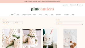 Pink Antlers - Brown Papa Noel Platter