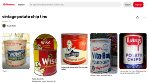 Vintage Potato Chip Tins - Jenny Lee Advertising Tin