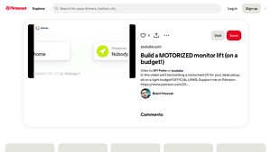Pinterest - Budget Motorized Monitor Lift