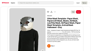 Etsy - Otter Mask Template