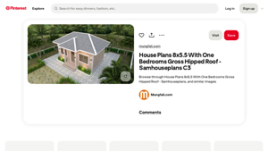 Pinterest - House Plans 8x5.5 with One Bedroom