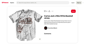 Cactus Jack - Nike White Baseball Jersey
