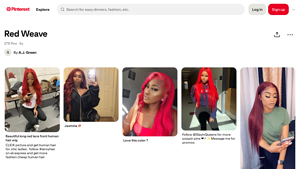 Pinterest - Beautiful Long Red Lace Front Wig