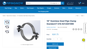 Empire Industries - 10-inch Stainless Steel Pipe Clamp