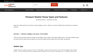 Pittsburgh Spray Equip - Pressure Washer Pump Types
