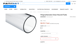 Plastic Craft - Polycarbonate Clear Round Tubes