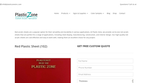 Plastic Zone Inc - Red Acrylic Sheets