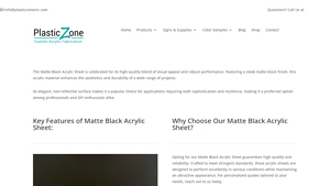 Plastic Zone Inc - Matte Black Acrylic Sheet