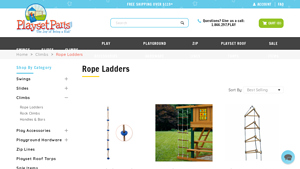 Playset Parts - 7 ft Climbing Rope with Steps