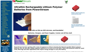 PowerStream - Ultrathin Rechargeable Lithium Polymer Cells