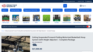 Practice Sports - Ceiling Suspended Motorized Basketball Hoop System