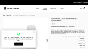 Prerolldistro - White Glass Bullet Filter Tip