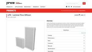 Price Industries - Laminar Flow Diffuser