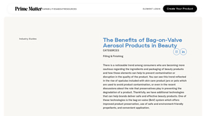 Prime Matter Labs - Bag-on-Valve Dispensing System