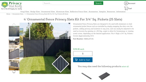 Privacy Slat King - 4' Ornamental Fence Privacy Slats Kit