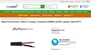 Pro Audio Solutions - Bulk Speaker Cable