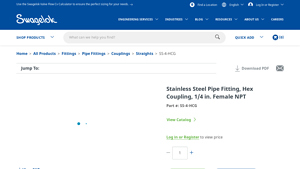 Swagelok - Hex Coupling 1/4 in. Female NPT