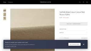 Proper Cloth - Suffolk Khaki Linen Cotton Slub Weave Fabric