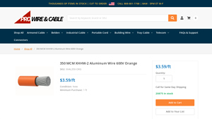 ProWire - 350 KCMIL Orange Aluminum Alloy Cable