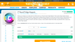 Pure Buttons - Custom 3 Round Fridge Magnets