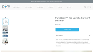 Pure Enrichment® - PureSteam™ Pro Upright Garment Steamer