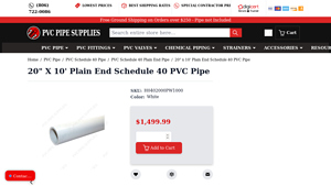 Georg Fischer - 20 x 10' Schedule 40 PVC Pipe