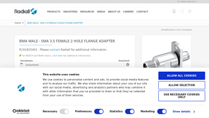 RADIALL - BMA MALE to SMA 3.5 FEMALE Adapter