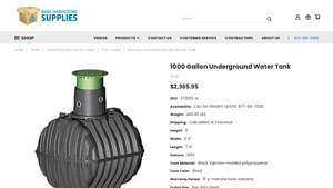 Rain Harvesting - 1000 Gallon Underground Water Tank