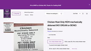 Raw Pet Food Delivery - Chicken Meat Only MDM