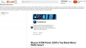 Blusun - 415W Black Mono-facial PERC Solar Panel