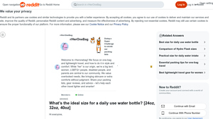Reddit - Ideal Water Bottle Sizes