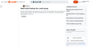 Reddit - Solar-Powered Well Pump Setup