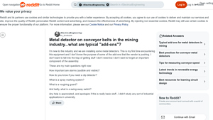 Reddit - Metal Detectors for Mining Conveyors