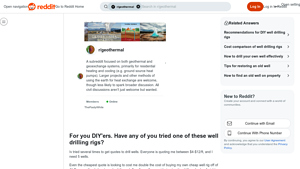 Reddit - DIY Well Drilling Rigs