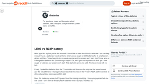 Reddit - LR03 vs R03P AAA Batteries