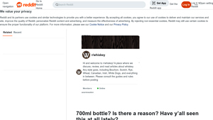 Reddit - 700ml Bottles of Scotch and Tequila