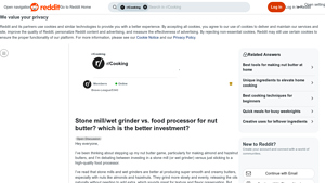 Reddit - Stone Mill vs. Food Processor for Nut Butters