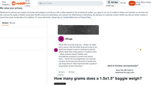 Reddit - Baggie Weight Inquiry