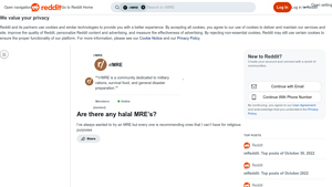Reddit - Halal MREs