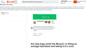 Reddit - Skip Bag Costs and Civic Amenity Pricing