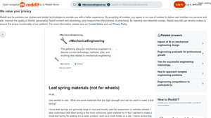 Reddit - High-Strength Materials for Leaf Springs