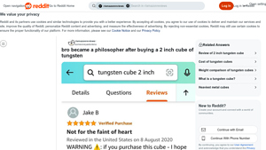 Reddit - 2 Inch Tungsten Cube