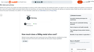 Reddit - 500kg Metal Silo for On-Farm Harvest Storage