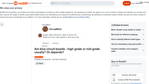 Reddit - Circuit Board Recycling Insights