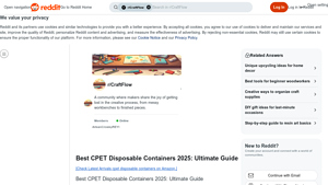 Reddit - Best CPET Disposable Containers 2025