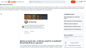 Reddit - Book Size Recommendations