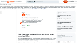 Reddit - Humidifiers and Dehumidifiers for Hardwood Floors